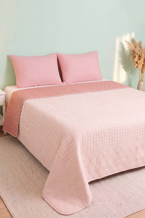 Pudra Doremi Çift Taraflı Çift Kişilik Kapitone Pike Yatak Örtüsü 200X220 Cm