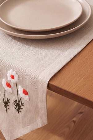 Daisy Puff Kasso Punch İşlemeli Runner 35X110 Cm