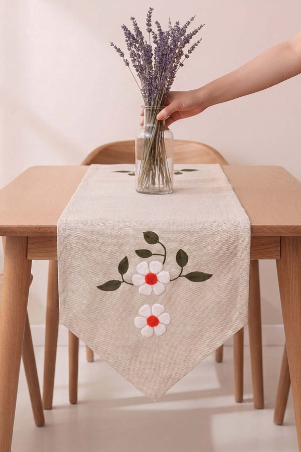 Pure Daisy Kasso Punch İşlemeli Runner 35X110 Cm