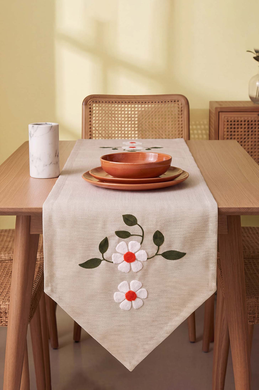 Pure Daisy Kasso Punch Embroidered Table Runner 35x110 Cm