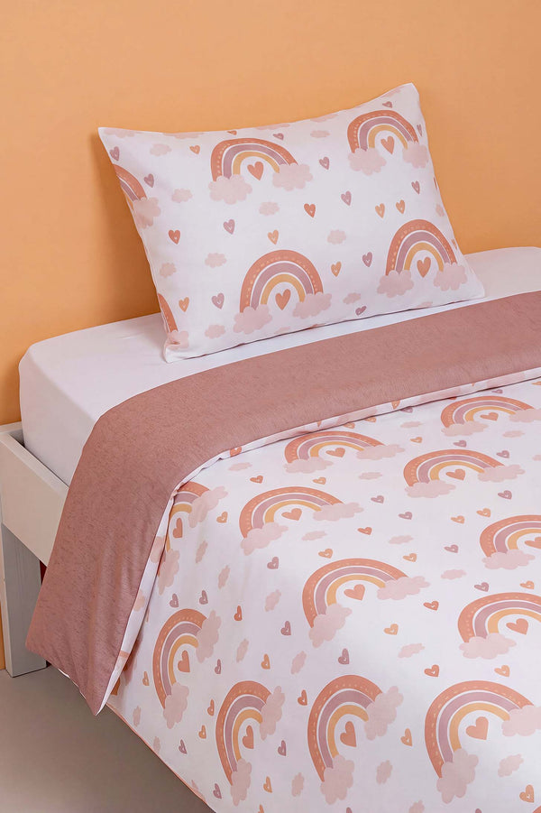 Bohem Pastel Gökkuşağı Tek Kişilik Pamuklu Nevresim Takımı