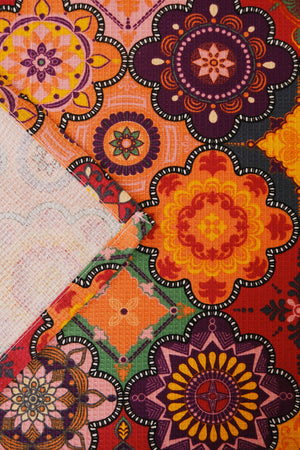 Renkli Anadolu Çift Kişilik Baskılı Pike Yatak Örtüsü 210X230 Cm