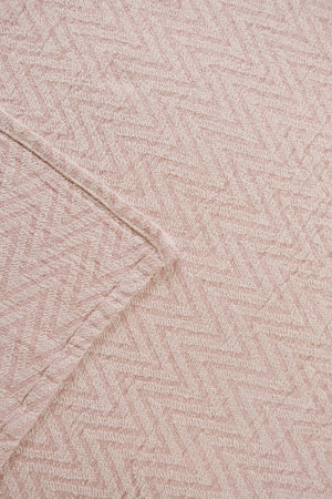 Pudra Zigzag Çift Kişilik Baskılı Pike Yatak Örtüsü 210X230 Cm