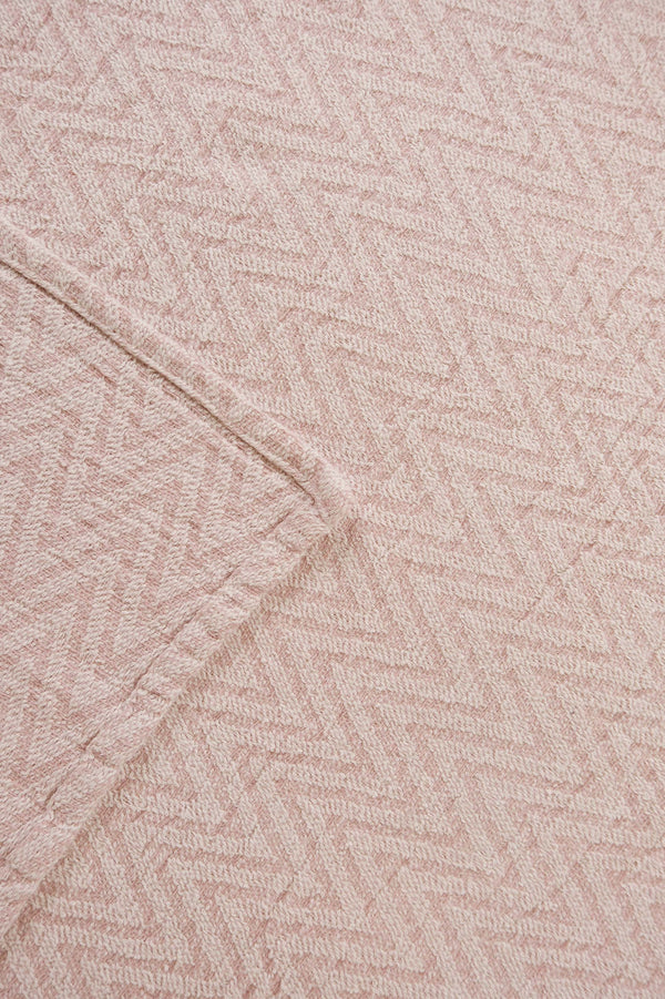 Pudra Zigzag Çift Kişilik Baskılı Pike Yatak Örtüsü 210X230 Cm