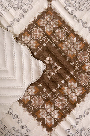 Terra Ethnic Double-Sized Quilted Bedspread Multi-Purpose Bed Cover - 3 Pieces