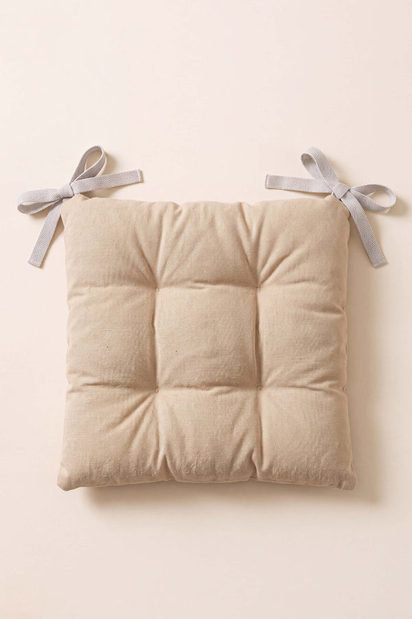 Bej Elyaf Dolgulu Sandalye Minderi 40X40 Cm