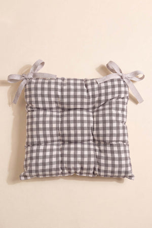 Antrasit Ekose Elyaf Dolgulu Sandalye Minderi 40X40 Cm