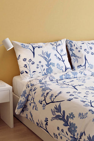 Bahar Mavi Dal Ranforce Double Duvet Cover Set 4 Pieces