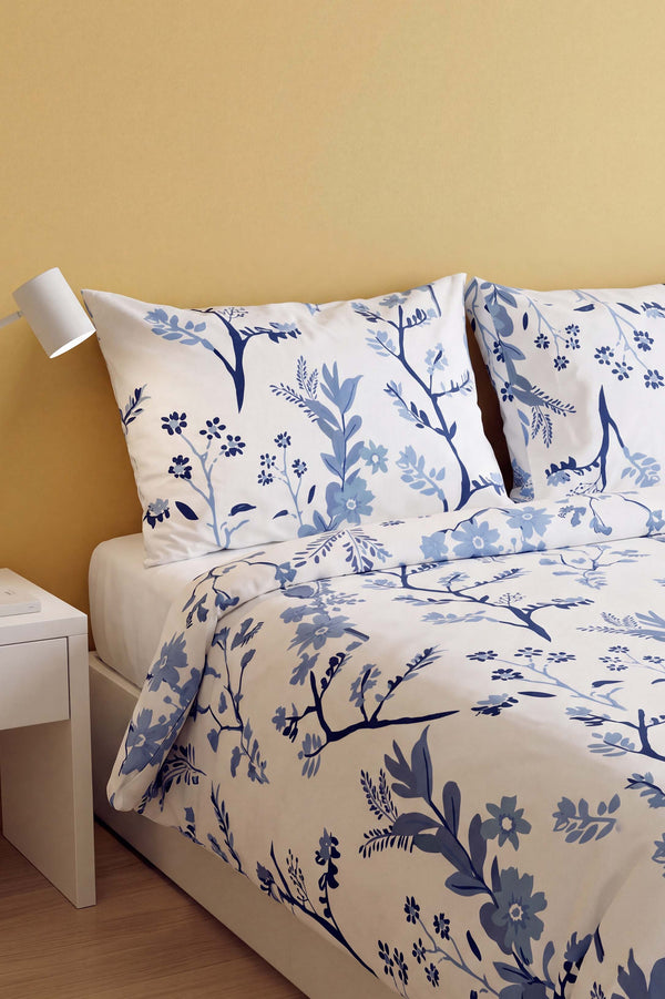 Bahar Mavi Dal Ranforce Double Duvet Cover Set 4 Pieces
