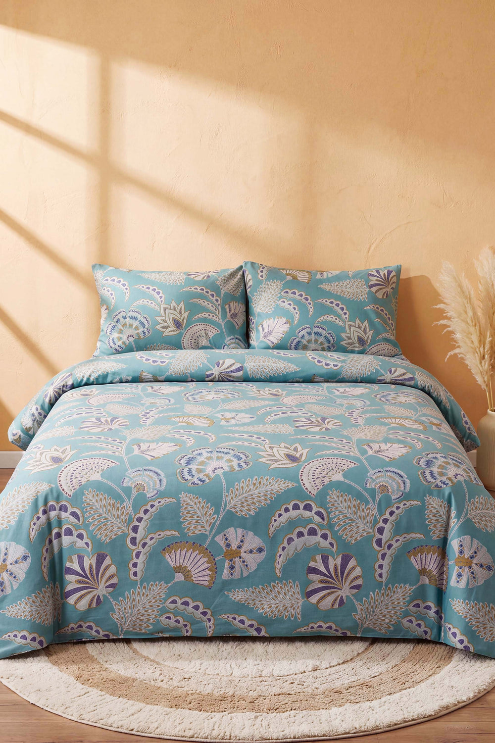 Aloe Vera %100 Cotton Ranforce Double Duvet Cover Set 4 Pieces
