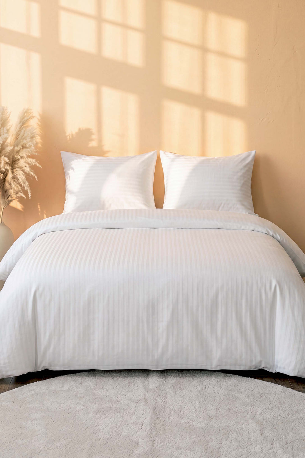 White Stripe Ranforce Double Duvet Cover Set 4 Pieces