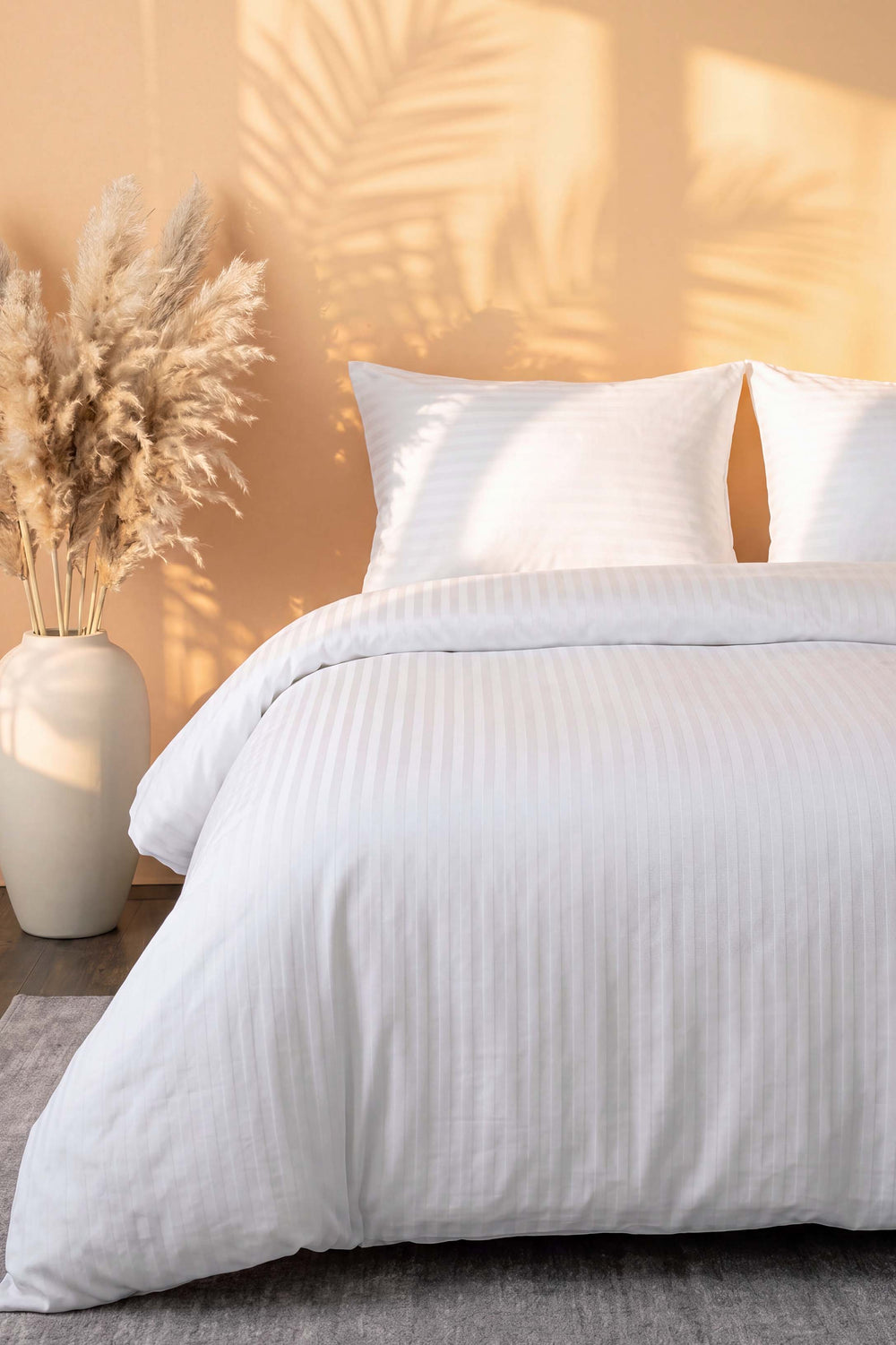 White Stripe Ranforce Double Duvet Cover Set 4 Pieces