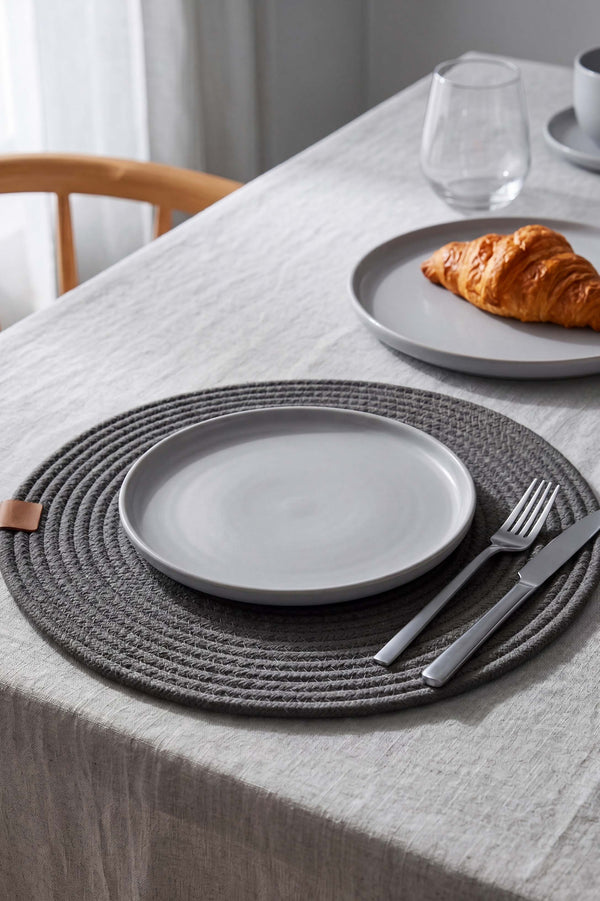 Anthracite Cotton Woven Placemat 32X32 Cm