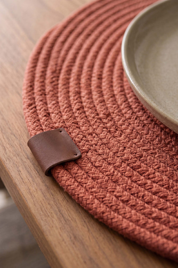 Terracotta Cotton Woven Placemat 32X32 Cm