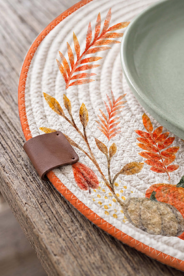 Pumpkin Cotton Woven Placemat 32X32 Cm
