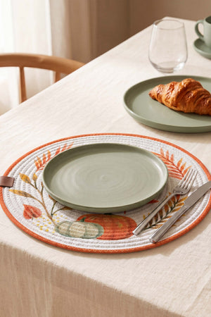 Pumpkin Cotton Woven Placemat 32X32 Cm