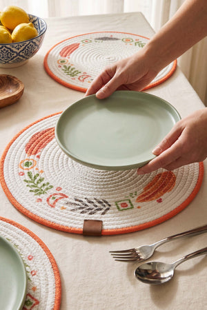 Botanical Cotton Woven Placemat 32X32 Cm