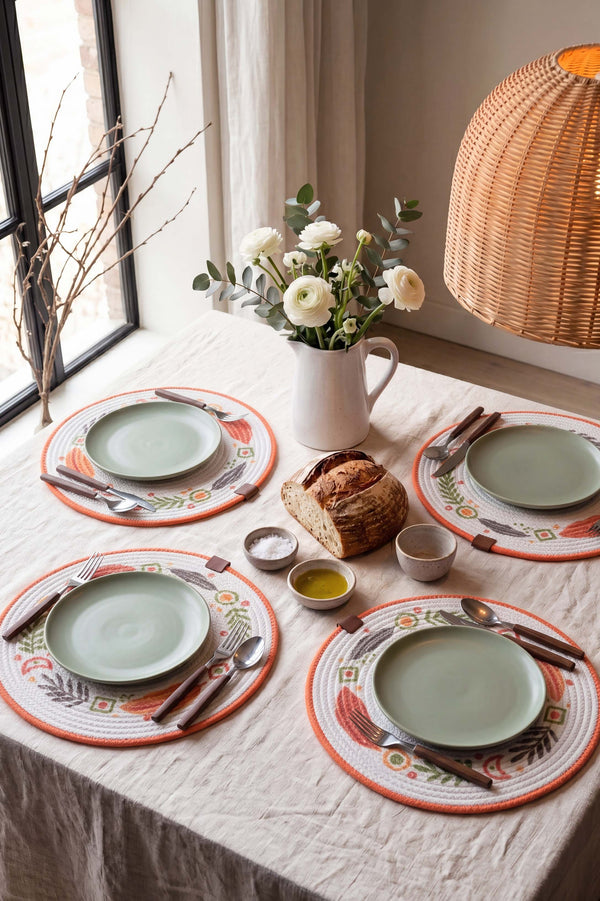 Botanical Cotton Woven Placemat 32X32 Cm