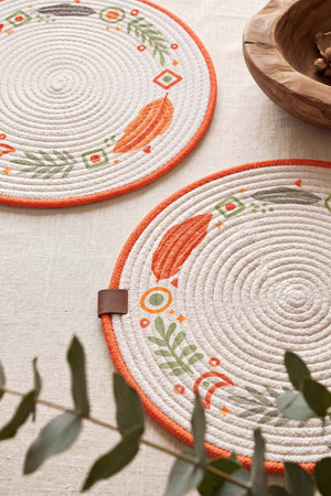 Botanical Cotton Woven Placemat 32X32 Cm