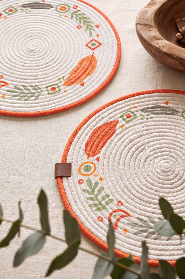 Botanical Cotton Woven Placemat 32X32 Cm
