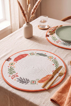 Botanical Cotton Woven Placemat 32X32 Cm