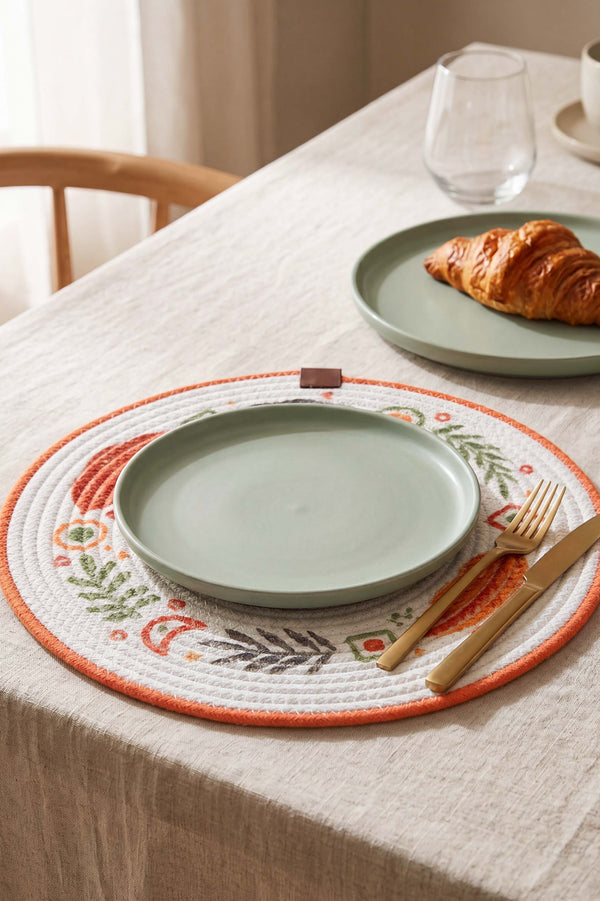Botanical Cotton Woven Placemat 32X32 Cm