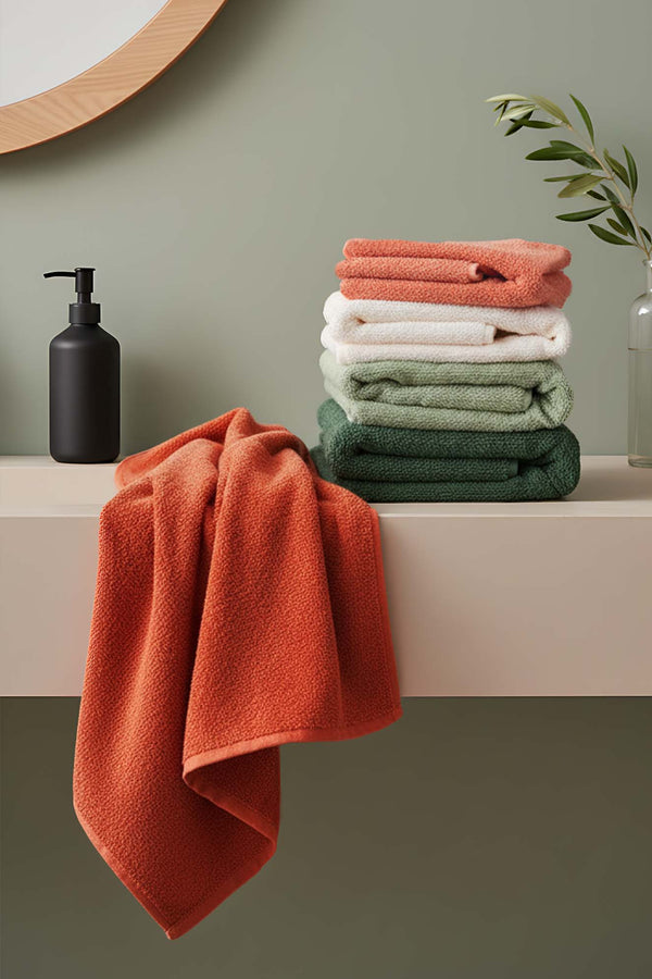 Natural Colored 5-Piece 100% Cotton Towel Set 50x90