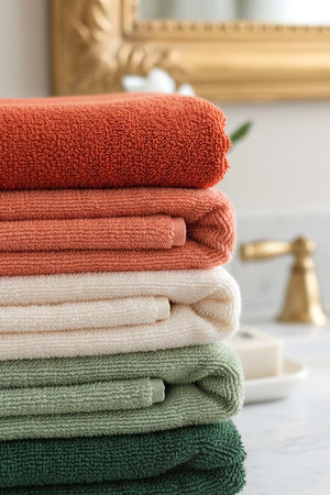 Natural Colored 5-Piece 100% Cotton Towel Set 50x90