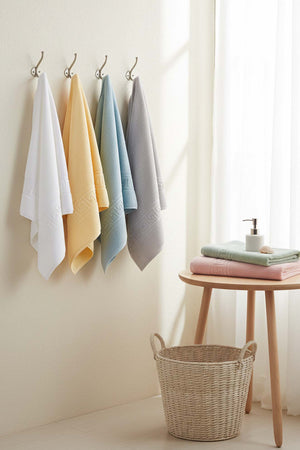 Pastel Greek 6-Piece 100% Cotton Hand Towel Set – 50×90 cm