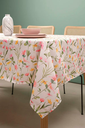 Botanical Tablecloth – Casual & Wipeable Polyester, Picnic/Kitchen Use, 140x200 cm