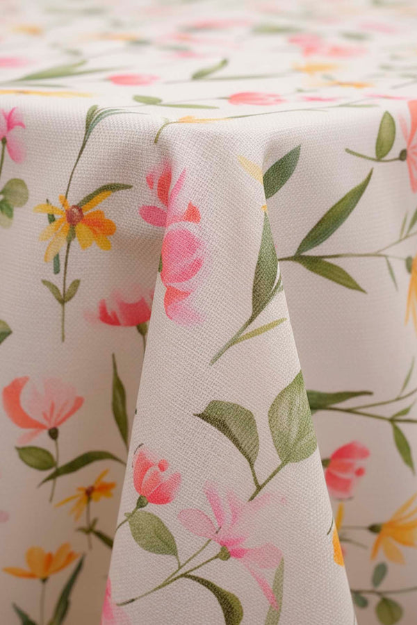 Botanical Tablecloth – Casual & Wipeable Polyester, Picnic/Kitchen Use, 140x200 cm