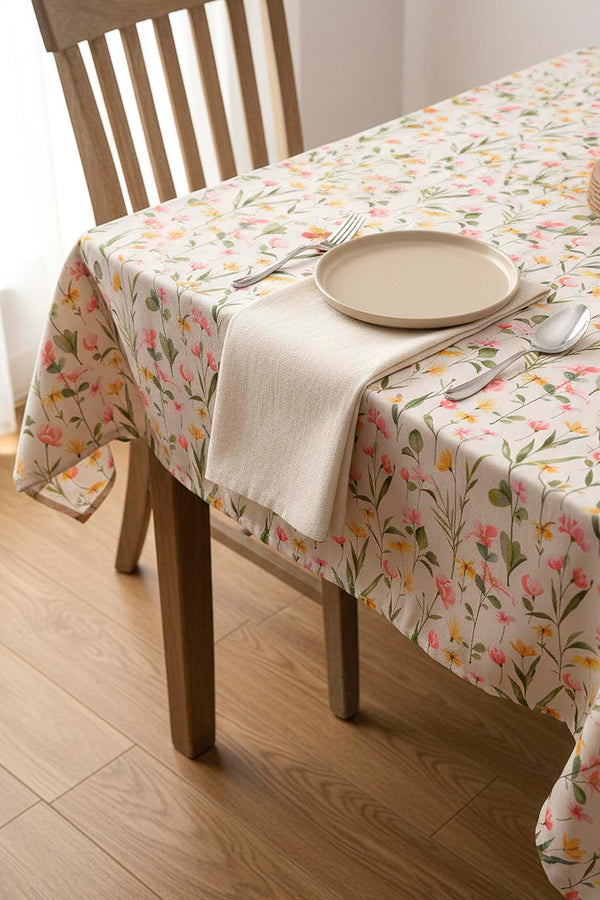 Botanical Tablecloth – Casual & Wipeable Polyester, Picnic/Kitchen Use, 140x200 cm