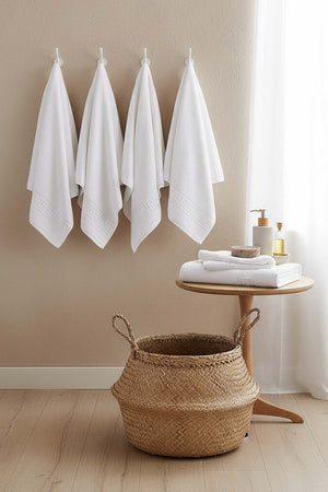 White Greek 6-Piece 100% Cotton Hand Towel Set – 50×90 cm