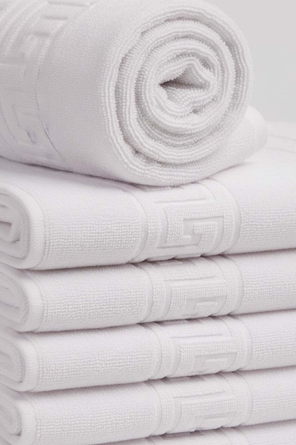 White Greek 6-Piece 100% Cotton Hand Towel Set – 50×90 cm