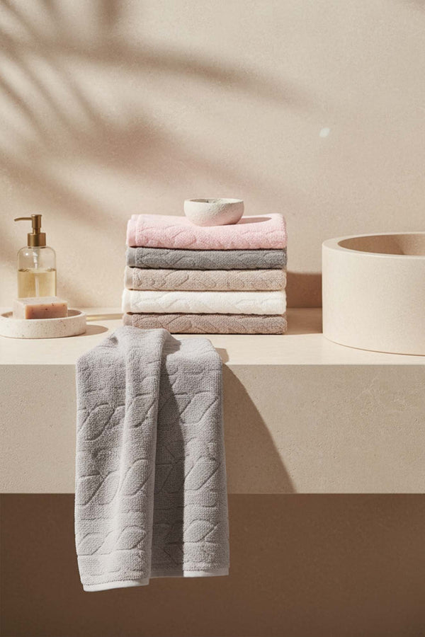 Soft İsba 6-Piece 100% Cotton Towel Set – 50×90 cm