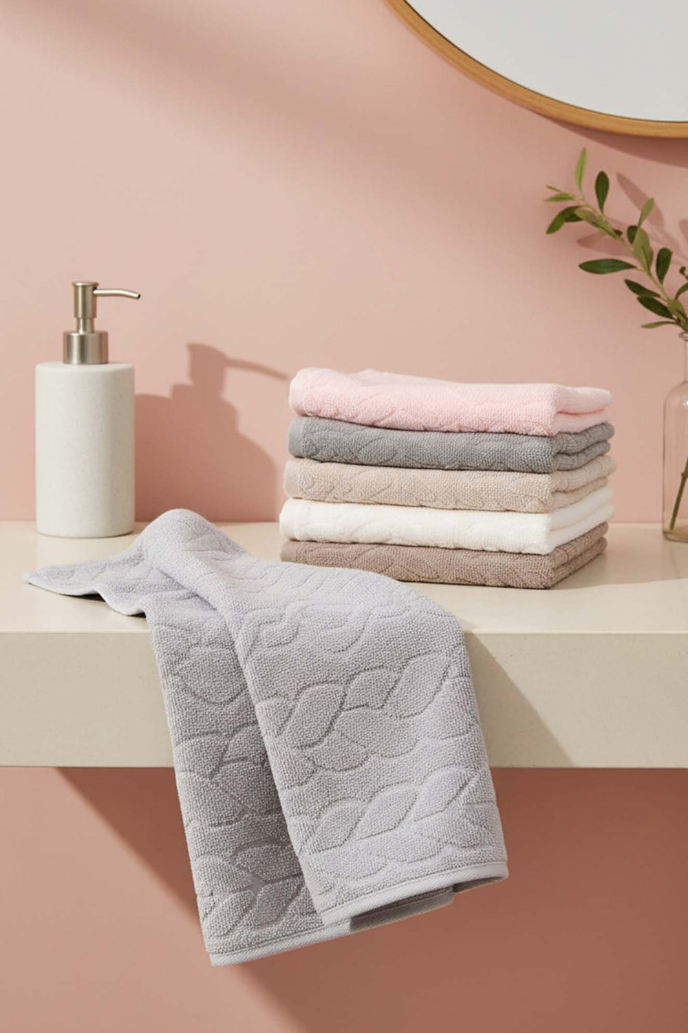 Soft İsba 6-Piece 100% Cotton Towel Set – 50×90 cm