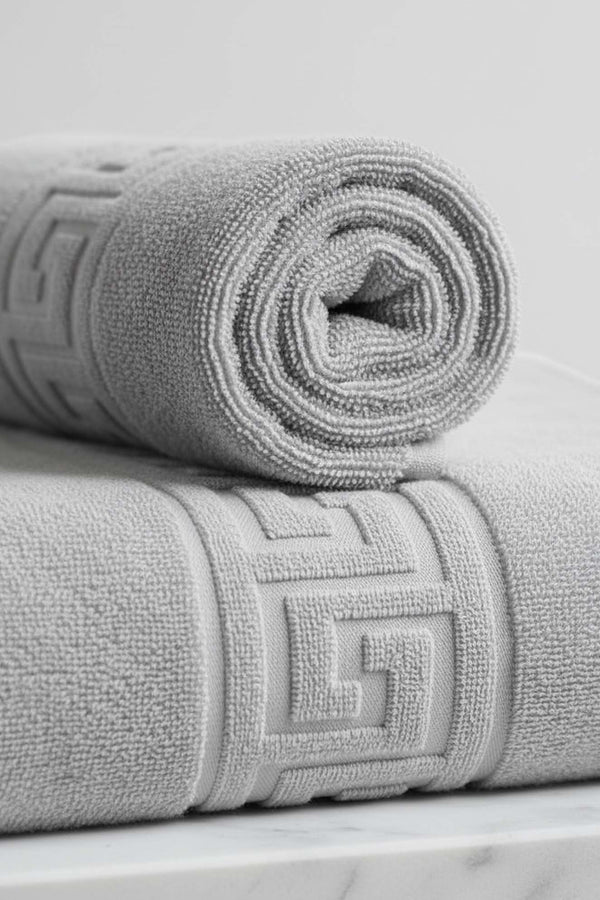 Grey Greek 2-Piece 100% Cotton Towel Set