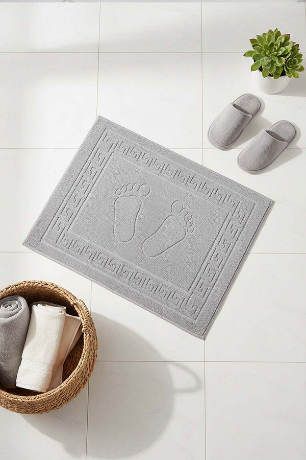 Grey Greek 2-Piece 100% Cotton Foot Towel Set – 50×70 cm