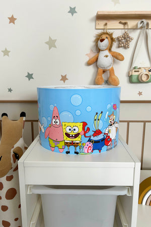 SpongeBob Themed Children's Room Pendant Lamp - 30cm Decorative Hanging Light with Adjustable Cable - Non-Toxic Water-Based Print