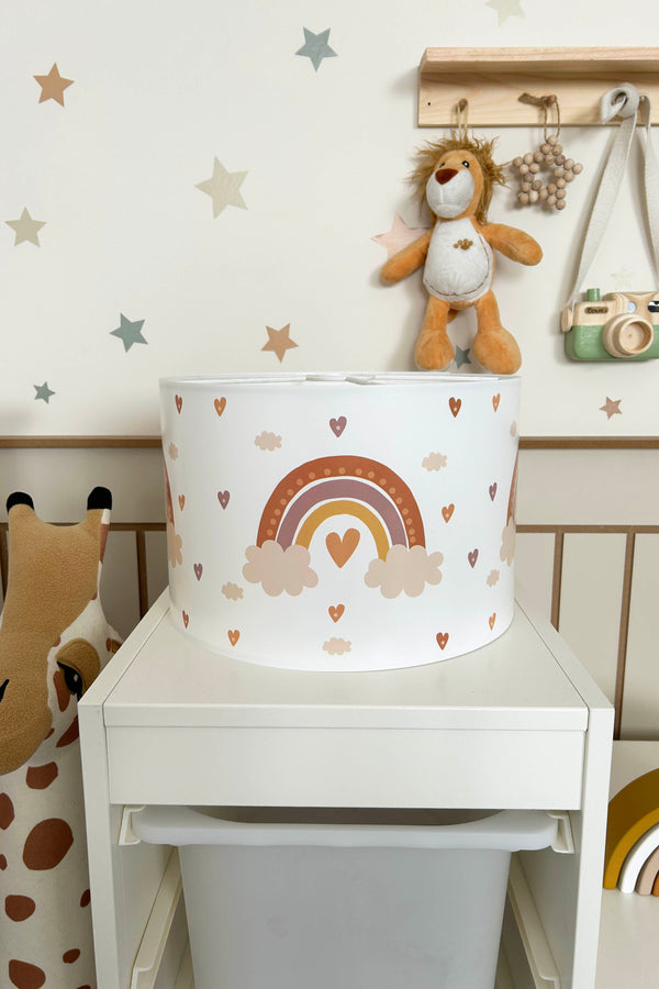 Bohemian Rainbow Themed Children's Room Pendant Lamp - 30cm Decorative Hanging Light with Adjustable Cable - Non-Toxic Water-Based Print