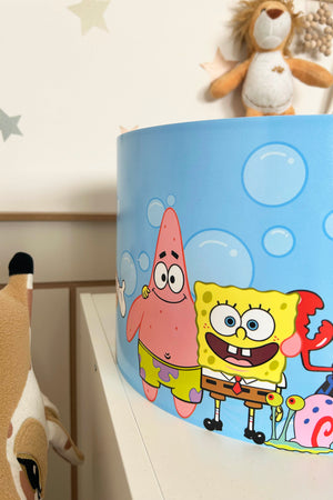 SpongeBob Themed Children's Room Pendant Lamp - 30cm Decorative Hanging Light with Adjustable Cable - Non-Toxic Water-Based Print