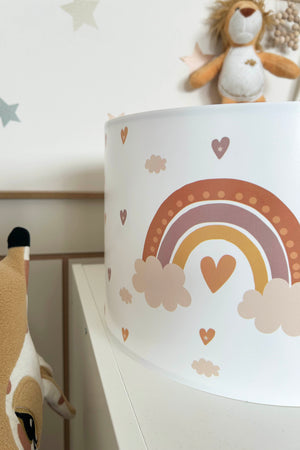 Bohemian Rainbow Themed Children's Room Pendant Lamp - 30cm Decorative Hanging Light with Adjustable Cable - Non-Toxic Water-Based Print