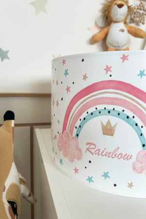 Sugar Rainbow Themed Children's Room Pendant Lamp - 30cm Decorative Hanging Light with Adjustable Cable - Non-Toxic Water-Based Print