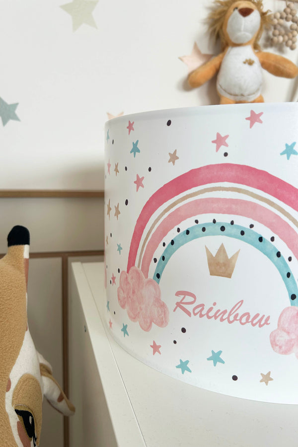 Sugar Rainbow Themed Children's Room Pendant Lamp - 30cm Decorative Hanging Light with Adjustable Cable - Non-Toxic Water-Based Print