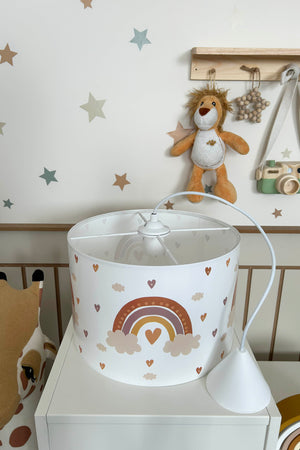 Bohemian Rainbow Themed Children's Room Pendant Lamp - 30cm Decorative Hanging Light with Adjustable Cable - Non-Toxic Water-Based Print