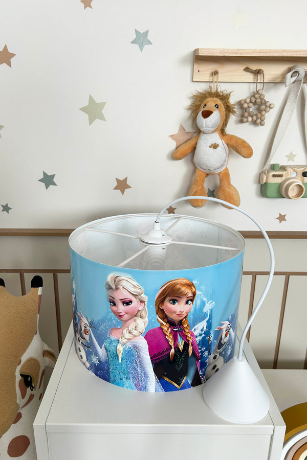 Elsa Themed Children's Room Pendant Lamp - 30cm Decorative Hanging Light with Adjustable Cable - Non-Toxic Water-Based Print