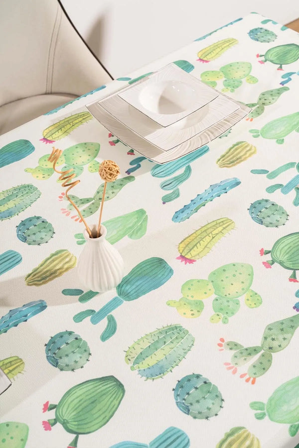 Cactus Patterned Tablecloth, Table Napkin, Picnic Cloth