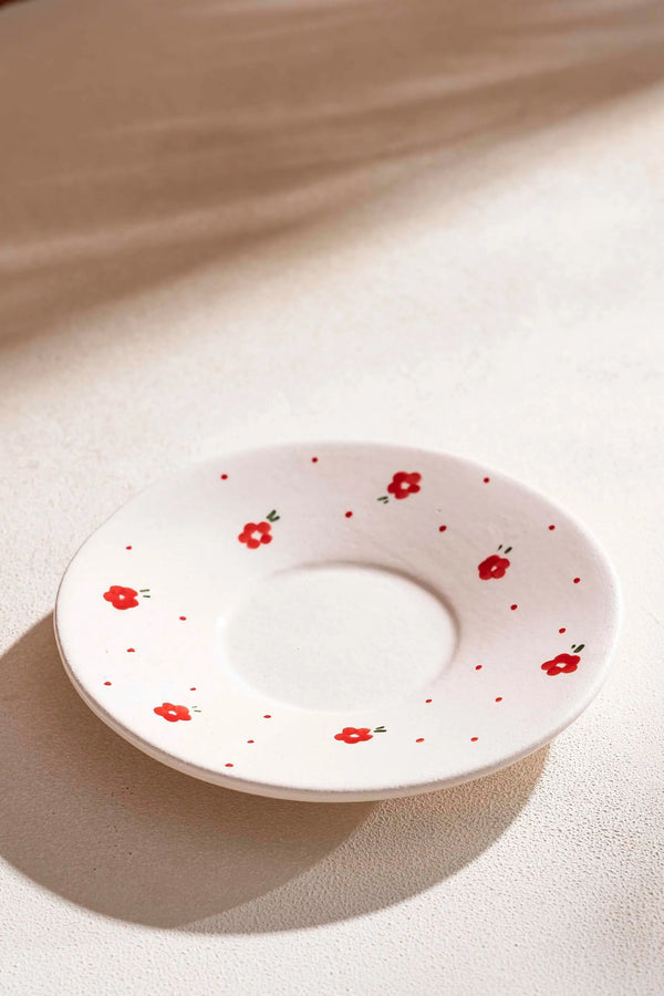 Red Flower Amore 4-Piece Teapot & Cup Set