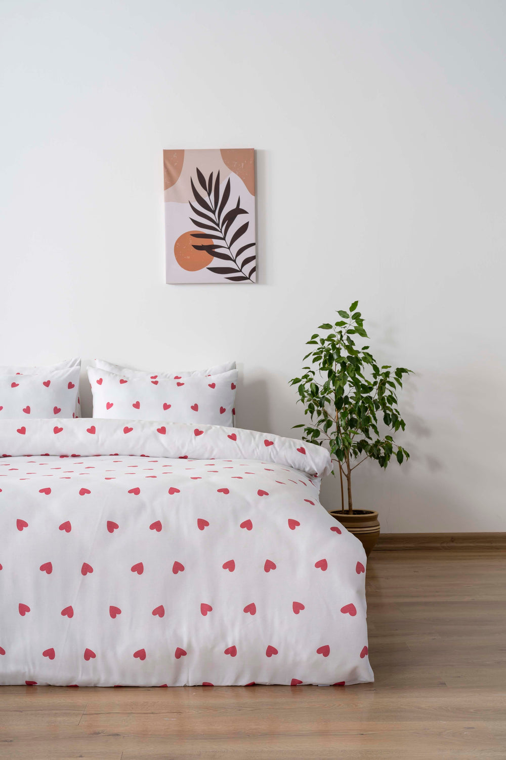 Red Heart Double Size Outlet Cotton Bedding Set