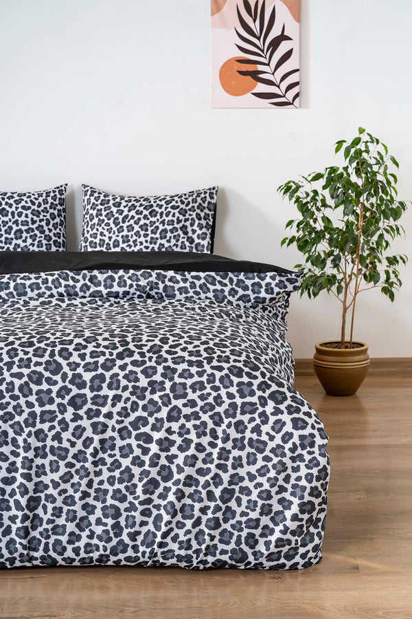Leopard Black Double Duvet Cover Set